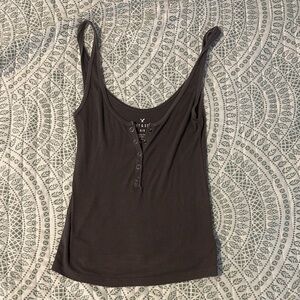American Eagle Outfitters Buttoned Grey Tank Top